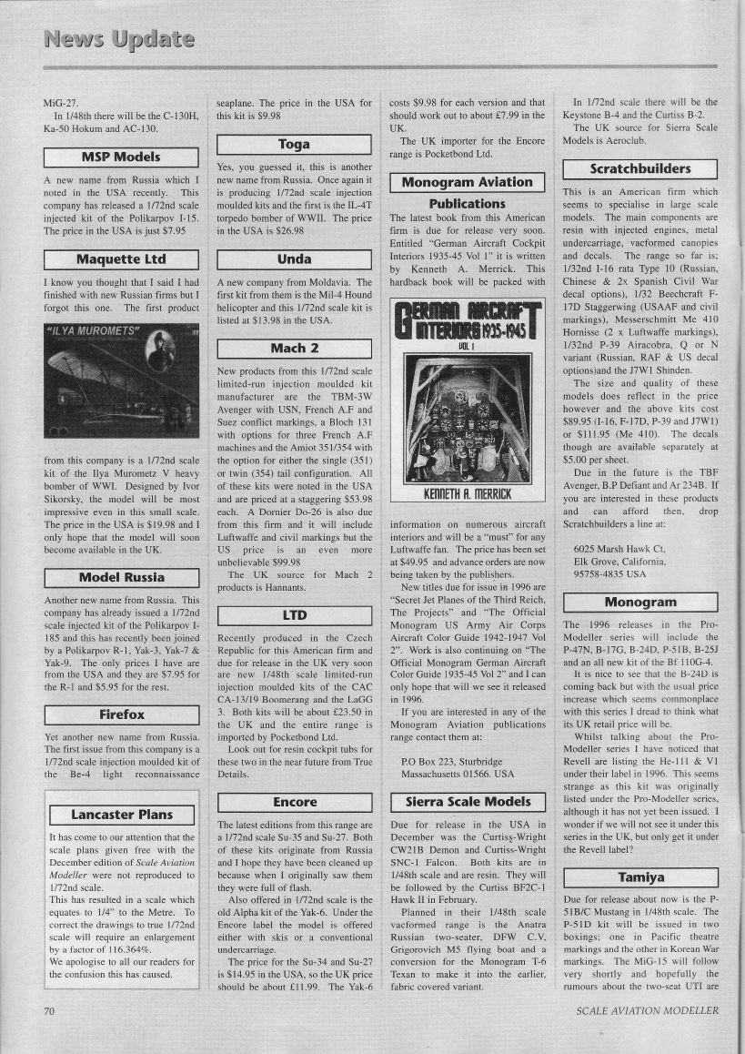 Scale Aviation Modeller International 1996-02